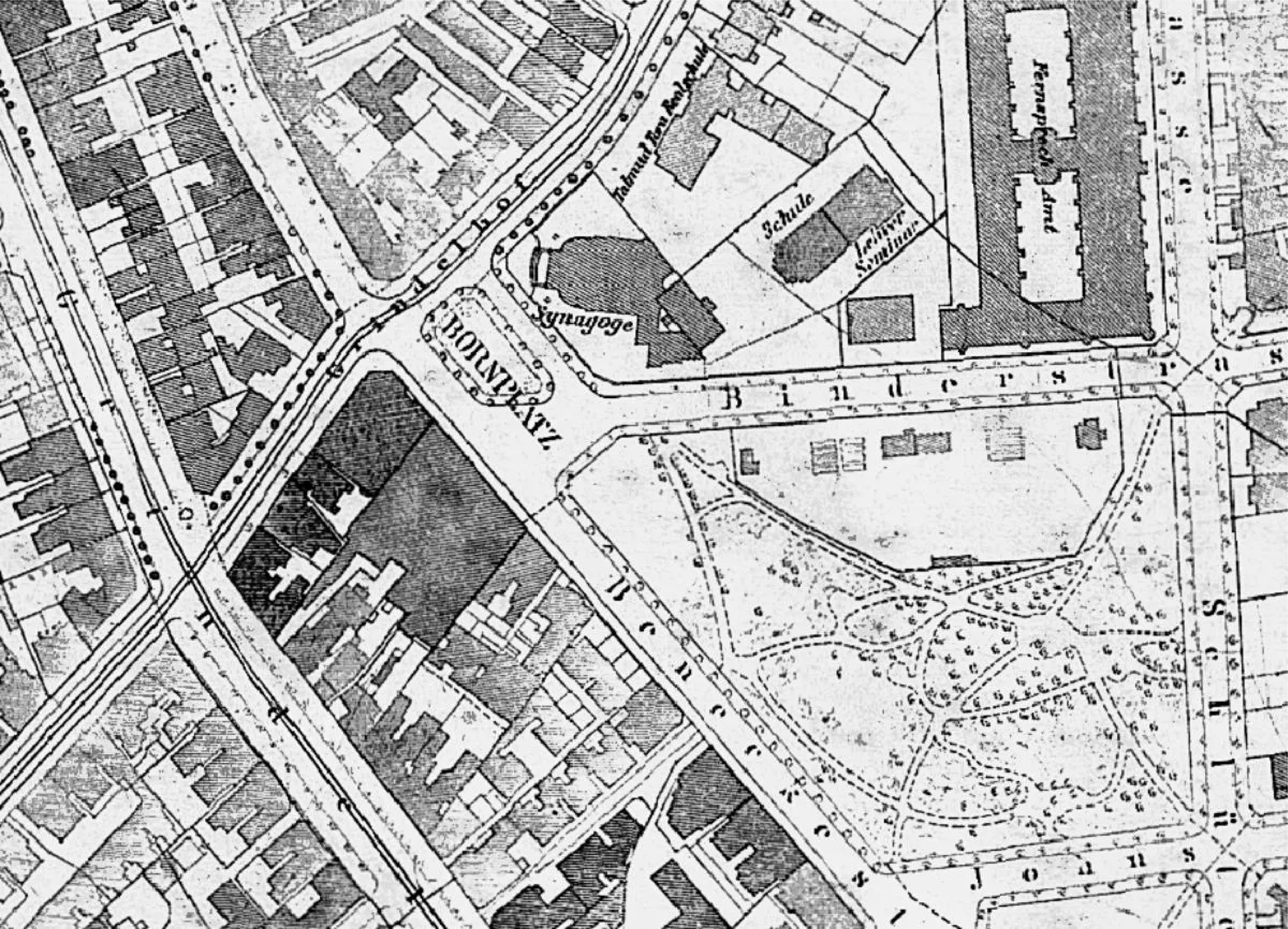 Figure 1. Historic site plan of the Bornplatz (1921). Source: Freie und Hansestadt Hamburg, Kulturbehörde
